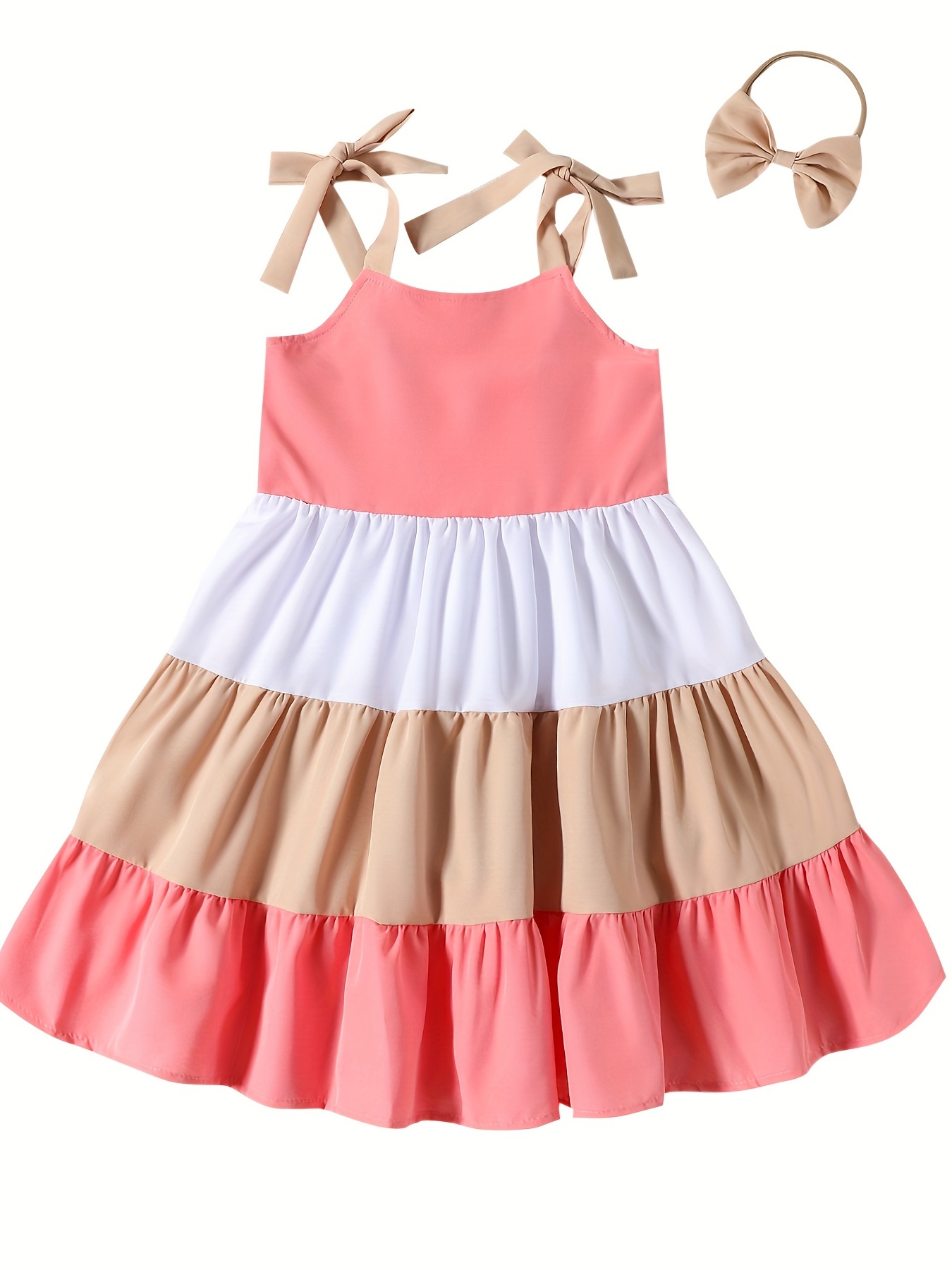Baby girl skirt Baby girl dress Kids Little Girls' Dress Striped Solid  Color Tank Dress School Uniforms School Casual Bow Navy Blue Cotton  Knee-length