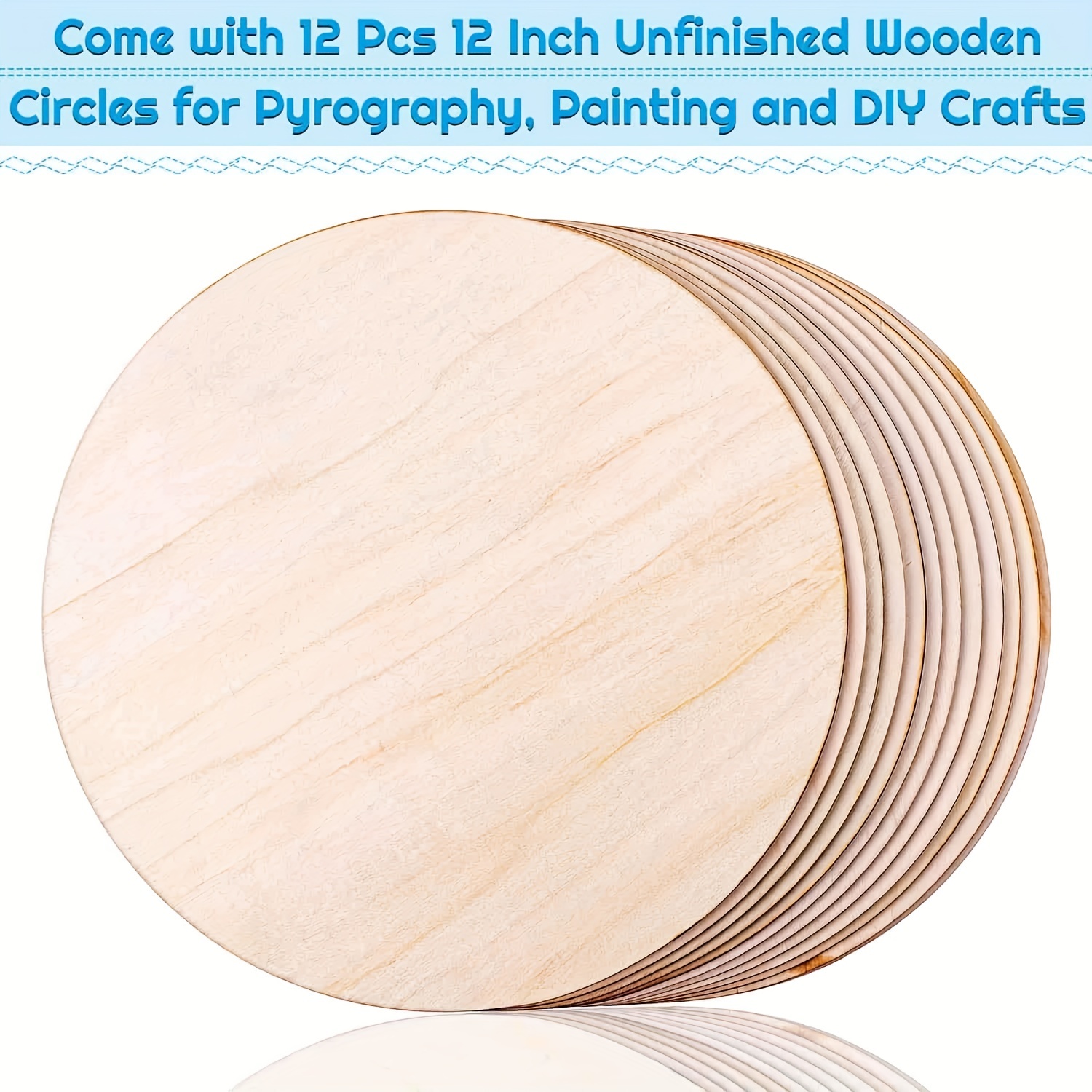 10PCS 14Inch Cutouts Blank Round Wood Slice Wood Circles for Crafts,  Unfinished Wooden Slices Blank Round Wooden Circles, Wood Circles for  Painting