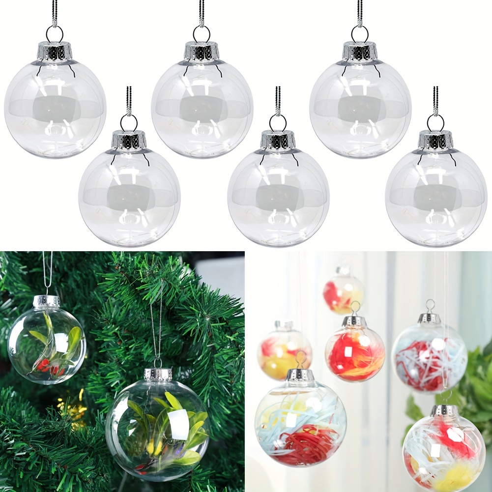 Christmas Transparent Baubles Plastic Fillable Ball Xmas Tree Hanging  Ornaments Decoration For Home Wedding Party Gift Box