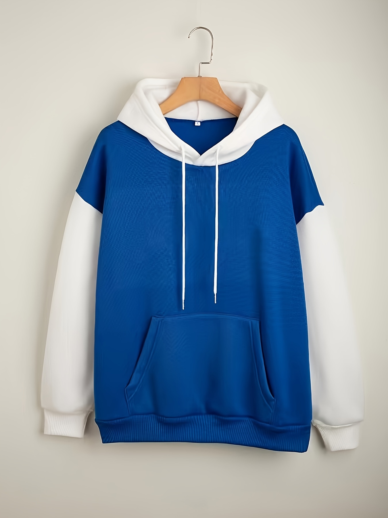 Casual Plain Hooded Zip Up Long Sleeve Royal Blue Women Sweatshirts  (Women's)