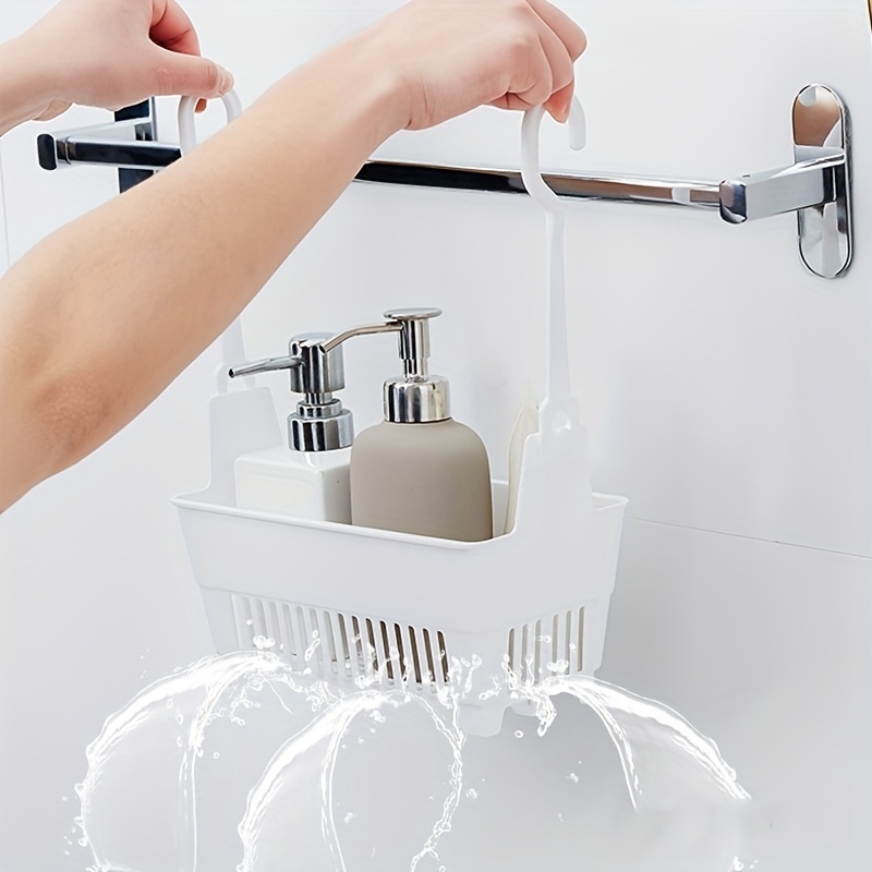 Bathroom Hanging Toiletries Storage Basket, Stackable Drain Basket