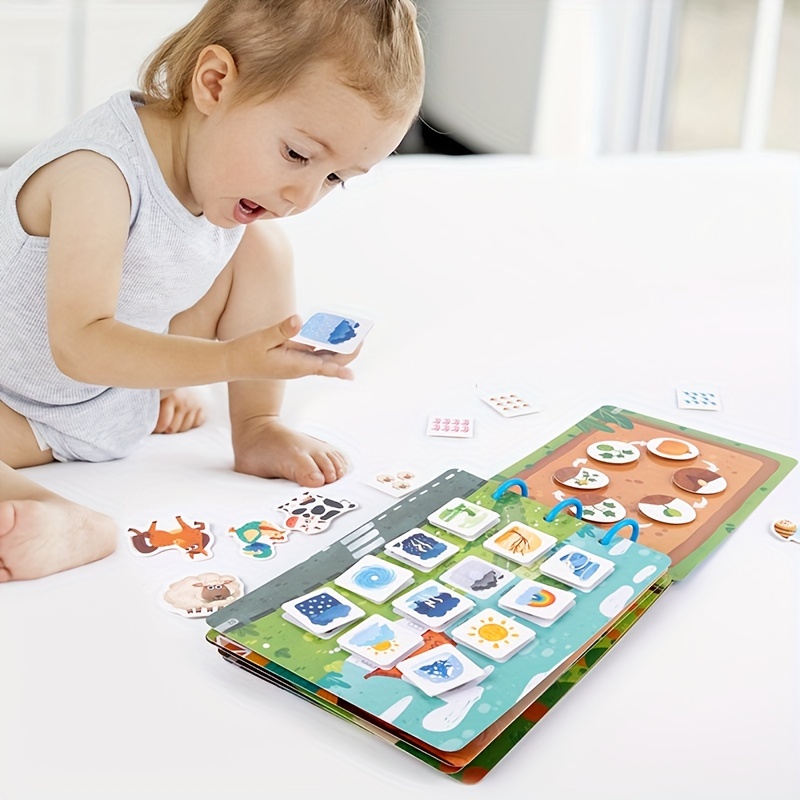  NOOLY Montessori - Libro silencioso para niños, libro ocupado  de aprendizaje temprano para números de cognición, animales y tráfico para  niños y niñas de 3 años + niños y niñas ZJS-01 (