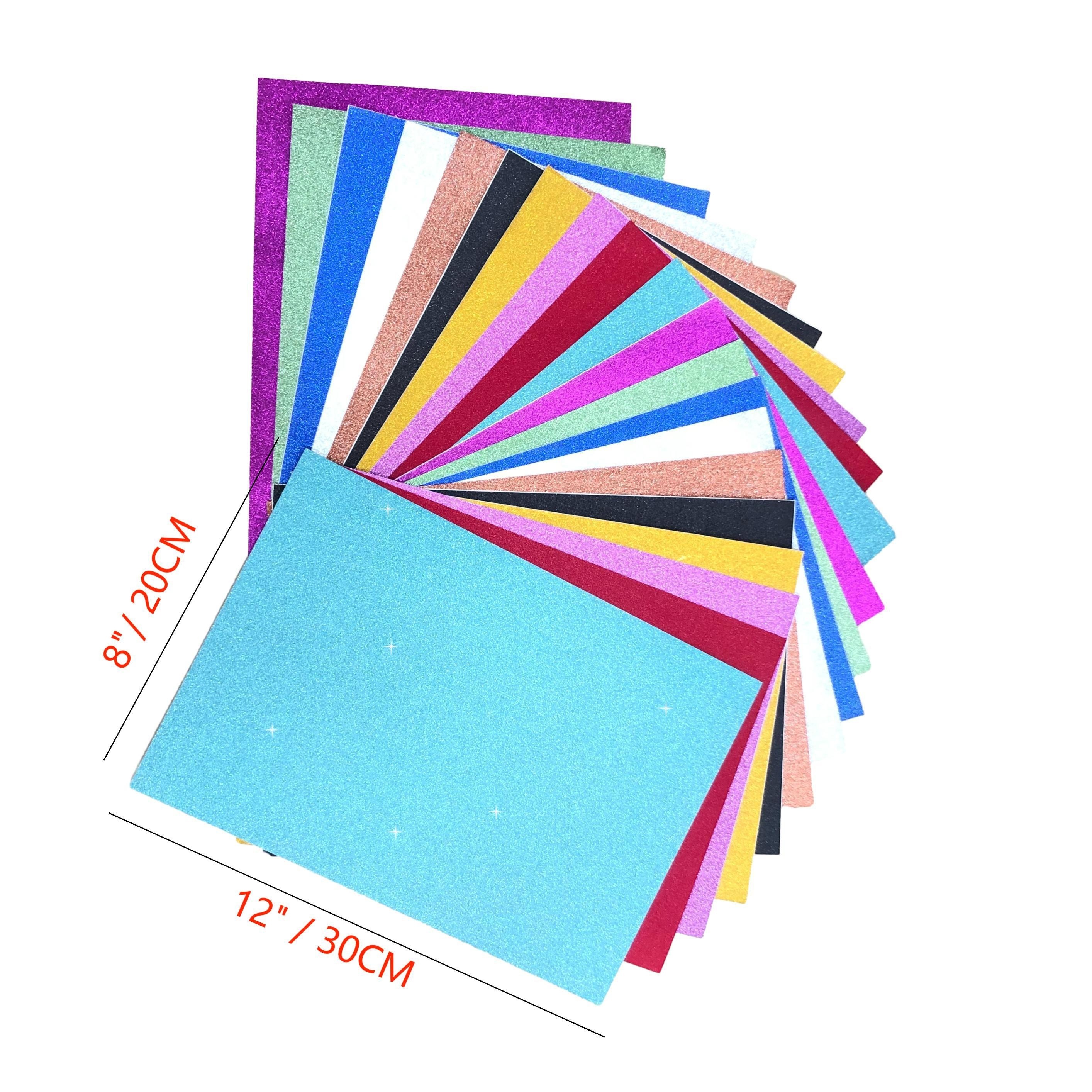  Glitter Cardstock Paper, 24 Sheets 12 Colors, Glitter Paper  Cardstock for Cricut, Premium Glitter Paper for Crafts, A4 Glitter Card  Stock for DIY Projects, Sparkly Paper for Card Making, 250