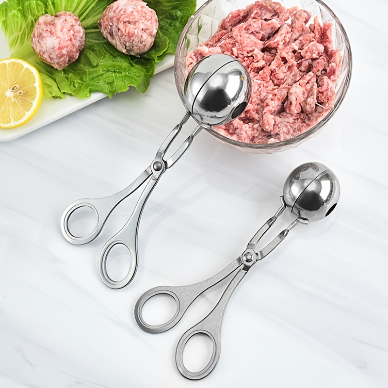 1pc Meat Baller Stainless Steel Meatball Scoop Ball Maker None Stick Baller  Tongs Meat Ball Maker Mold Cake Pop Ice Tongs Cookie Dough Scoop For  Kitchen Cooking - Home & Kitchen 