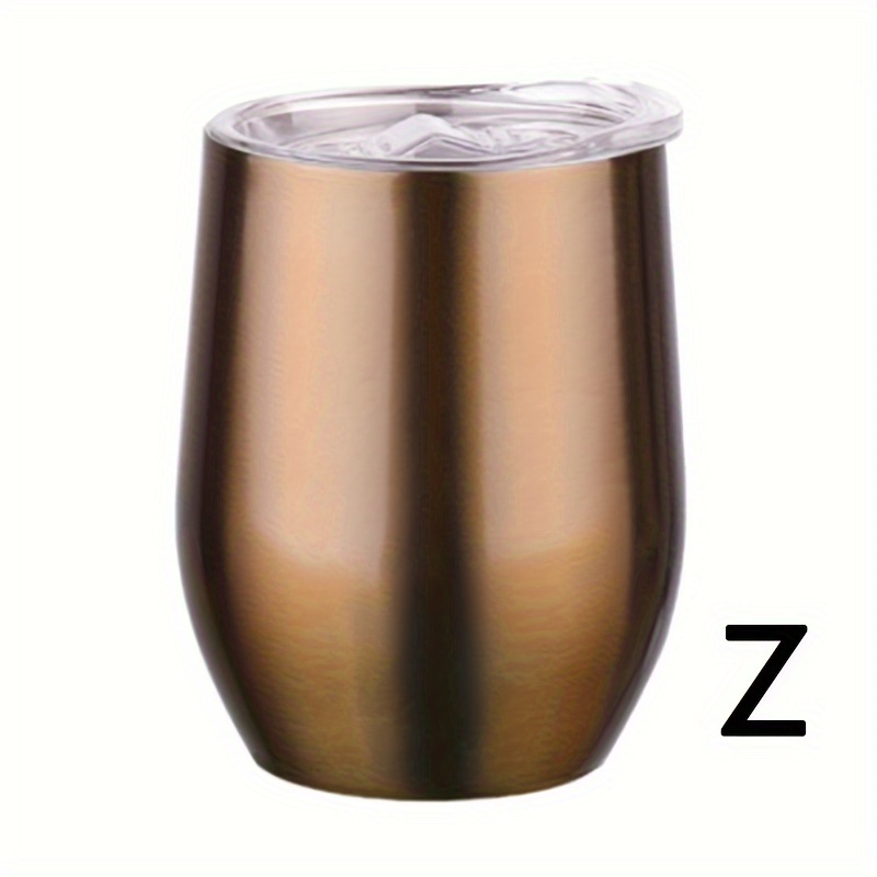 12oz Sublimation Straight Egg Wine Tumbler Stainless Steel Mugs With Sealed  Lid Double Wall Insulated Vacuum Milk Coffee Cups