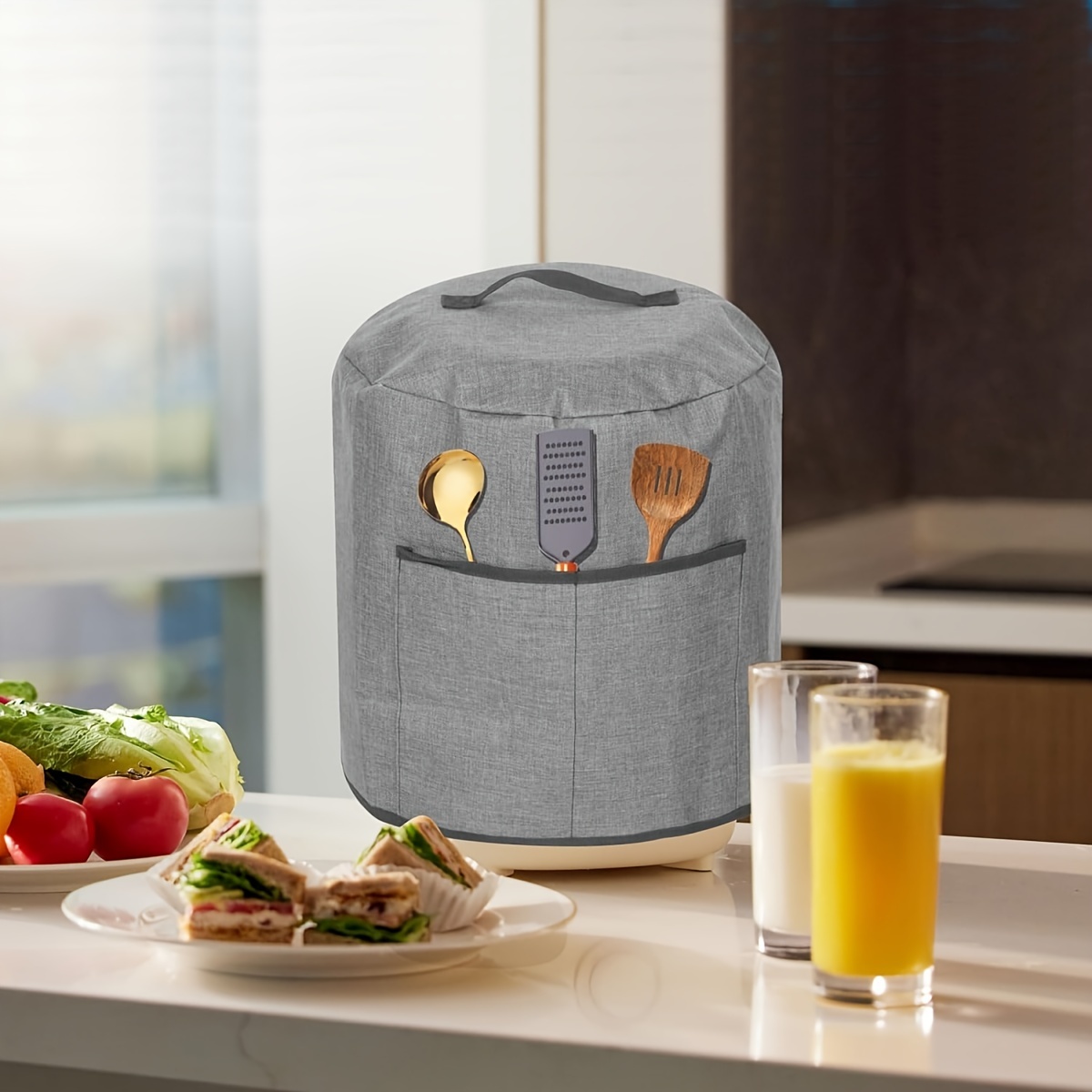 Funda Air Fryer Con 2 Bolsillos, Impermeable, Fácil