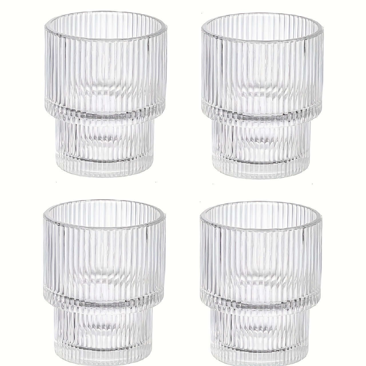 Ribbed Drinking Glasses, Japanese Origami Style Water Cups, Iced Coffee Cup,  For Beer, Juice, Milk, Birthday Gifts, Drinkware - Temu
