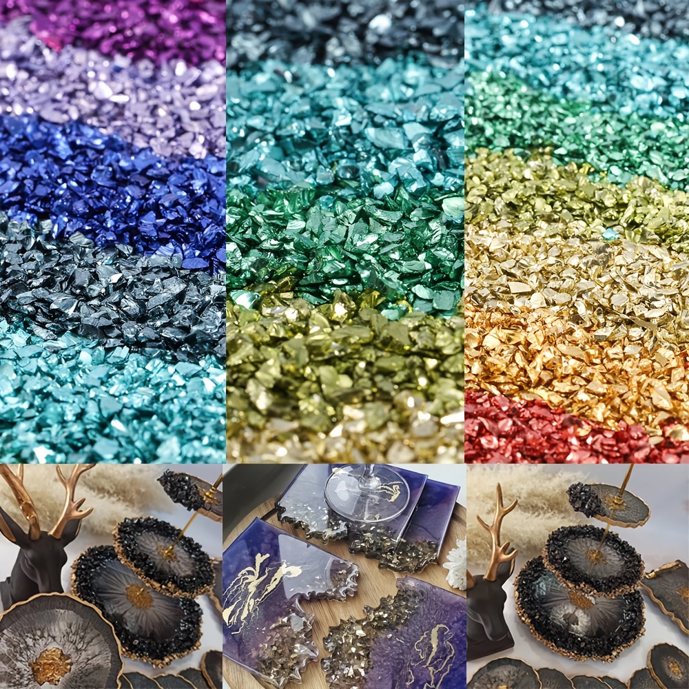 2.2 Pounds Crushed Glass Glitter for Crafts, Resin Art,3-6Mm