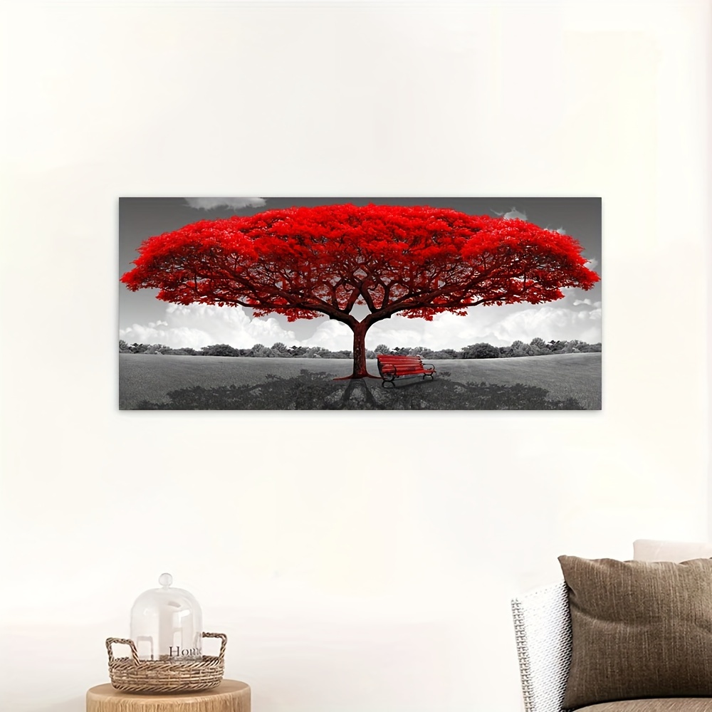 Quadri modulari su tela stampe HD poster decorazioni per la casa immagini  per pareti 5 pezzi albero rosso arte paesaggi paesaggi dipinti senza  cornice - AliExpress
