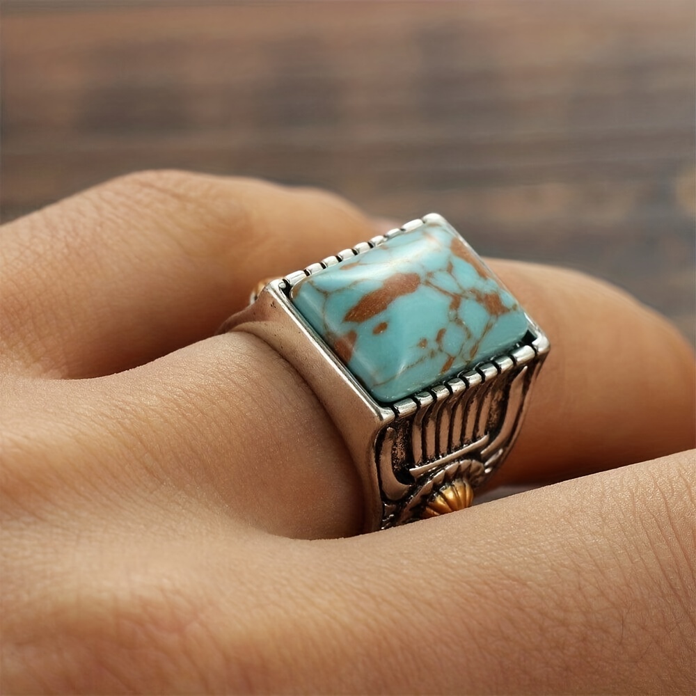 Vintage large deals turquoise ring