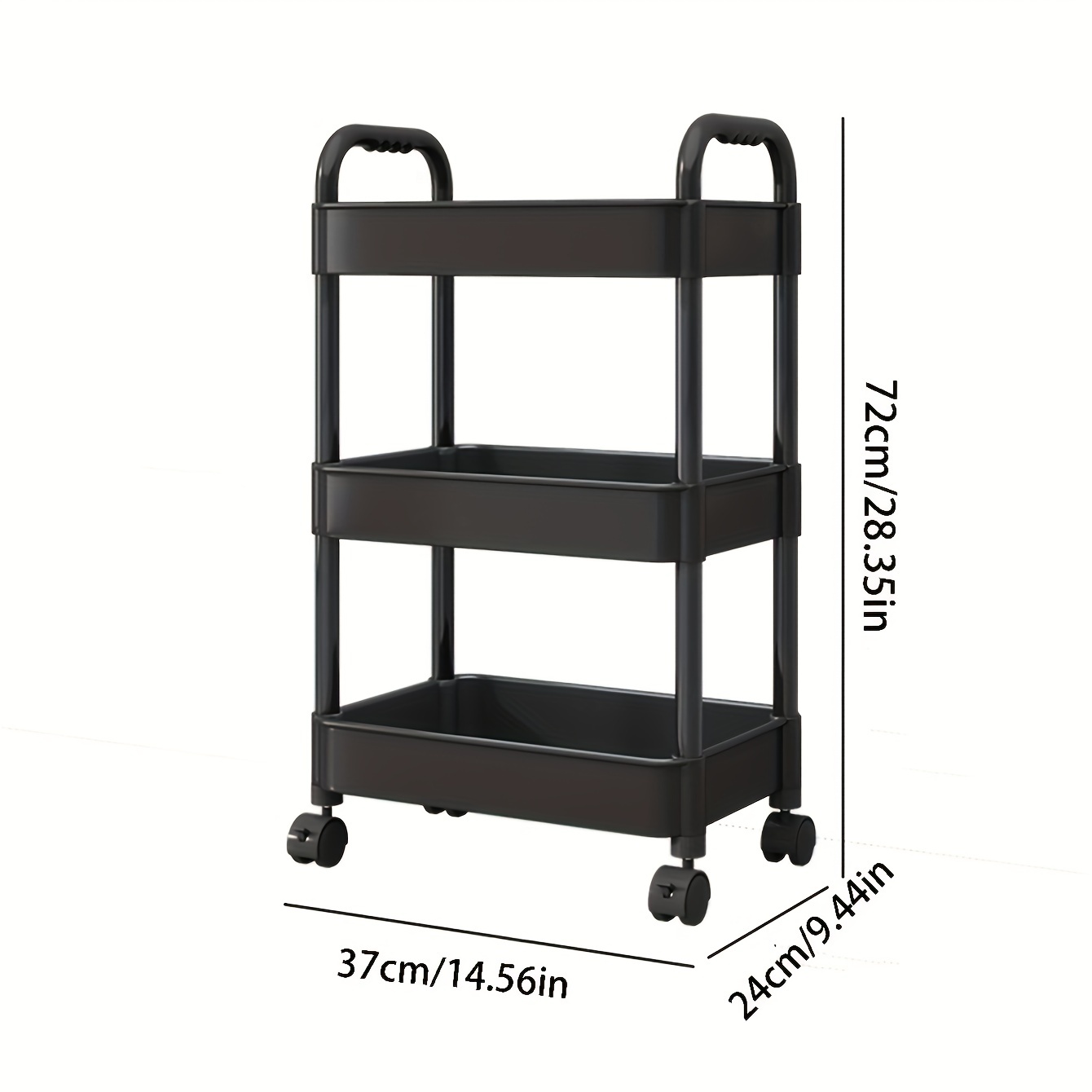 Three layer Small Cart Plastic Storage Rack Movable Floor - Temu