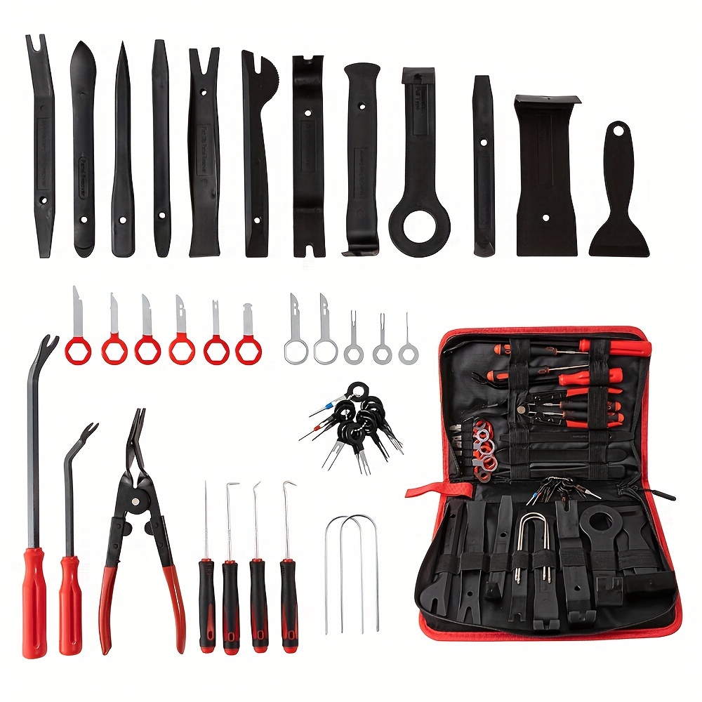 43pcs Trim Removal Tool, Auto Push Pin Bumper Retainer Clip Set Fastener  Terminal Remover Tool Adhesive Cable Clips Pry Kit