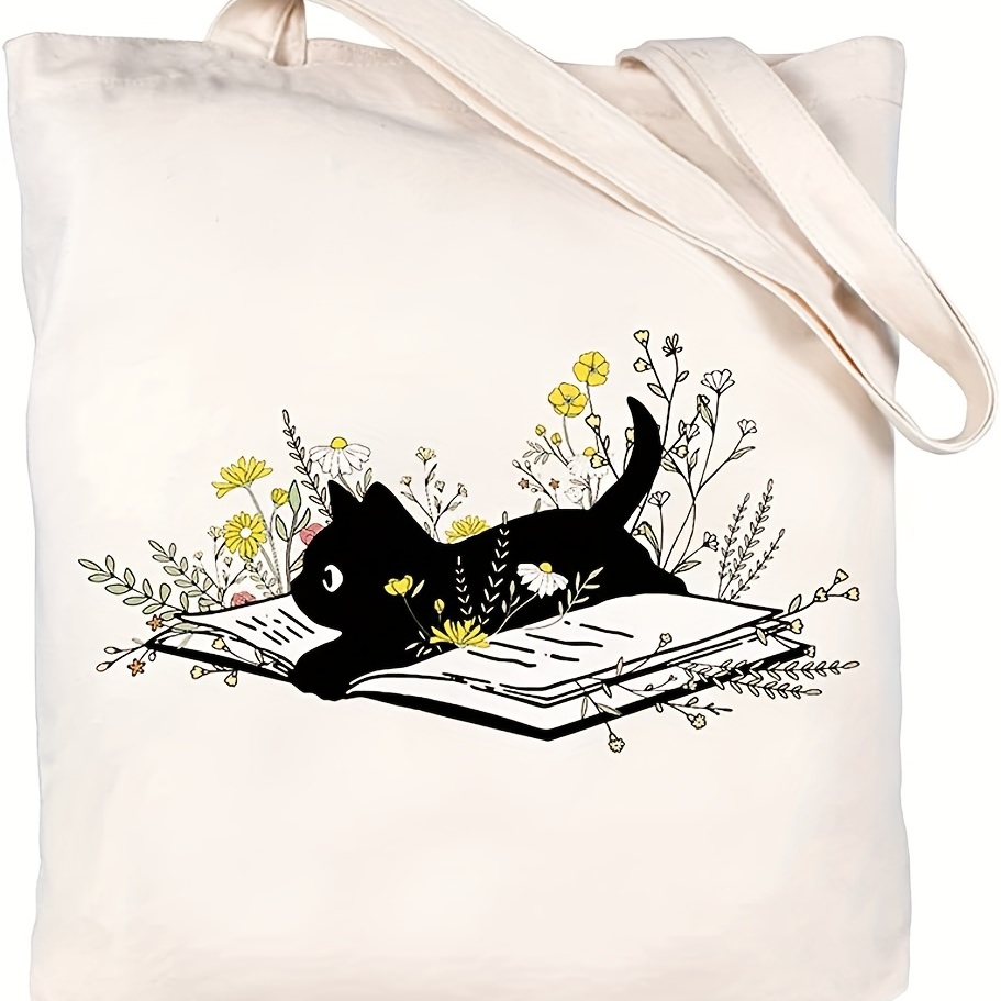 Cat Tote Bag, Aesthetic Tote Bag with Pockets, Hippie Cat Lovers Gift, Cat  Mom Canvas Bag, Pro Choice Pro Feminism, Funny Cat Themed Gifts