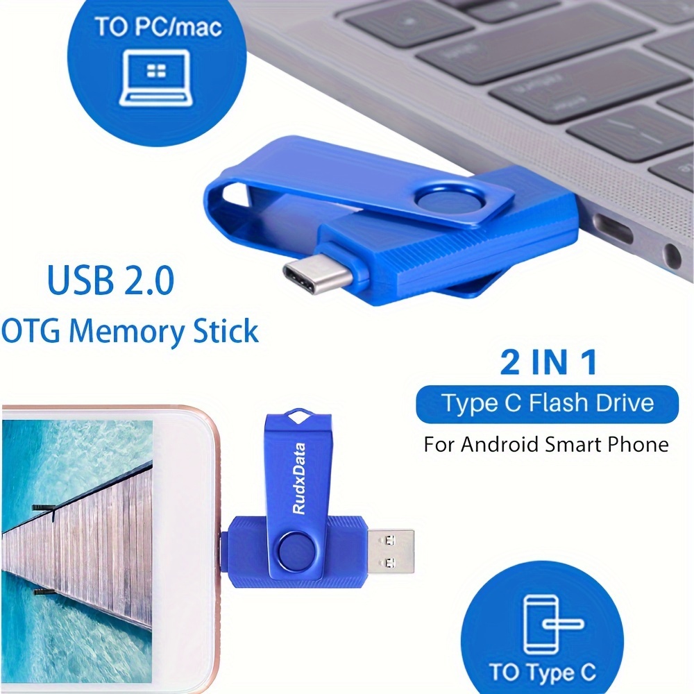 Clé USB 32Go 2.0 2 en 1 Rapide, OTG Clé USB C 32Go 2 en 1 Type C