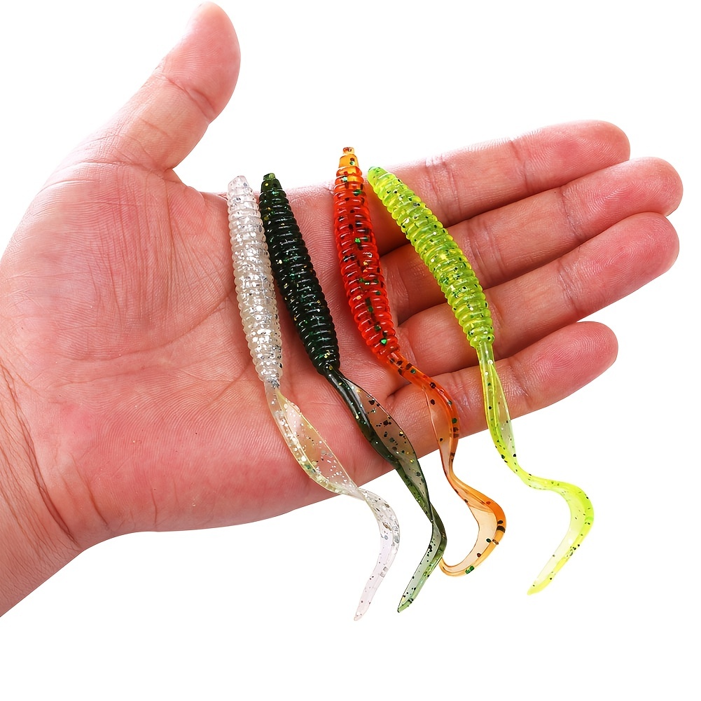 Sougayilang Curly Worms Soft Bait Smelly Silicone Artificial - Temu