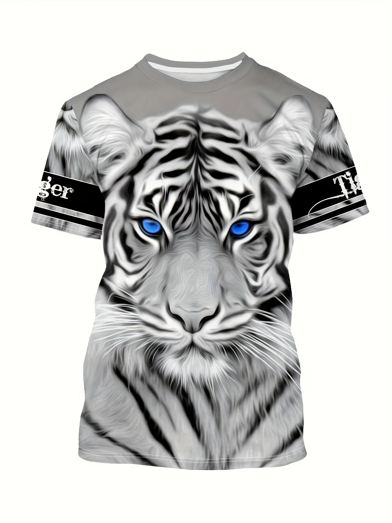 Camiseta Manga Corta Niños Estampado Tigre León Leopardo. - Temu