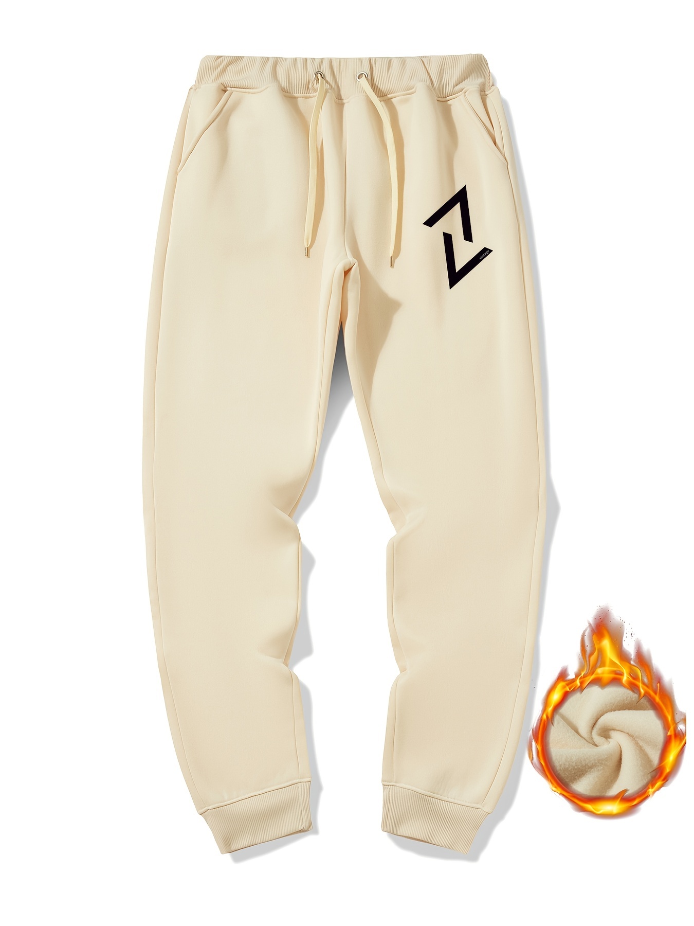 Men's Geometric Graphic Sherpa Fleece Active Sweatpants