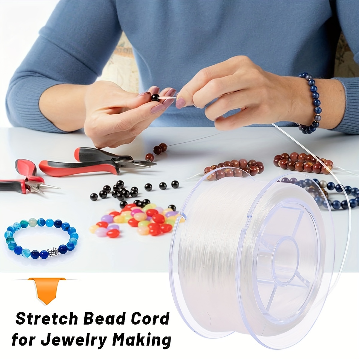 Elastic String For Diy Bracelets Necklace Beading Stretchy - Temu