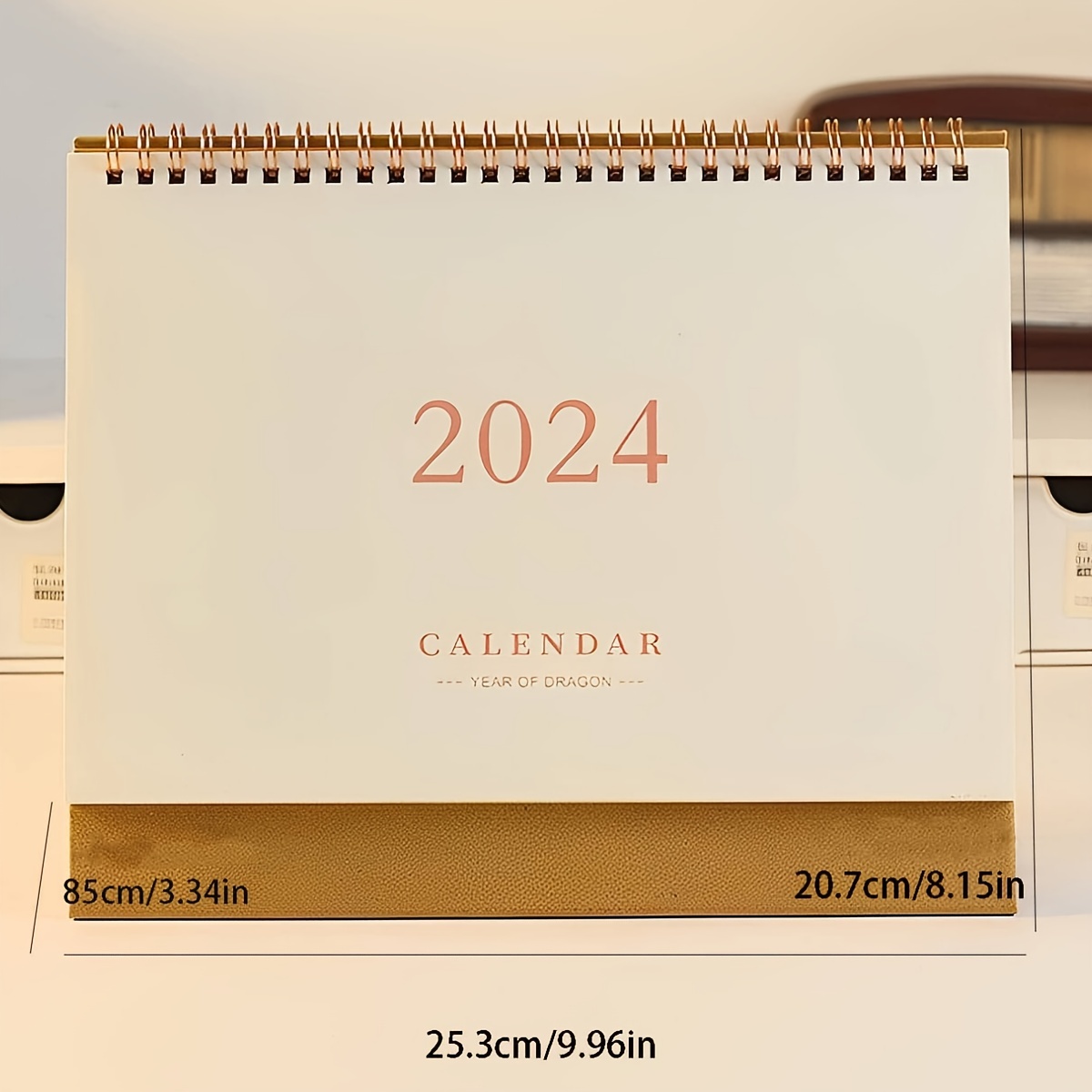 1 Pc Beige Papier Simple 2024 Calendrier Graphique Rose - Temu France