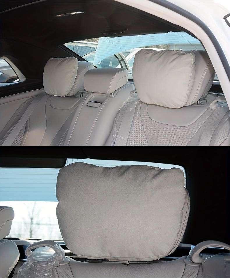 TaKesh 2 Stück Auto Nackenkissen Rückenkissen für Tesla Model 3 Y S X  Kopfstütze Lordosenstütze Kissen Emblem Orthopädisches Autositz  Nackenstütze