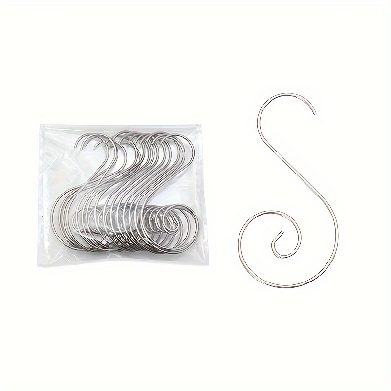Pack Of 120 Christmas Decoration Hooks, 1.3 X 5.9 Cm, C Shape, Ornament Hooks With Storage Box, Hooks, Bendable Metal Wire Hanging Hooks For Party