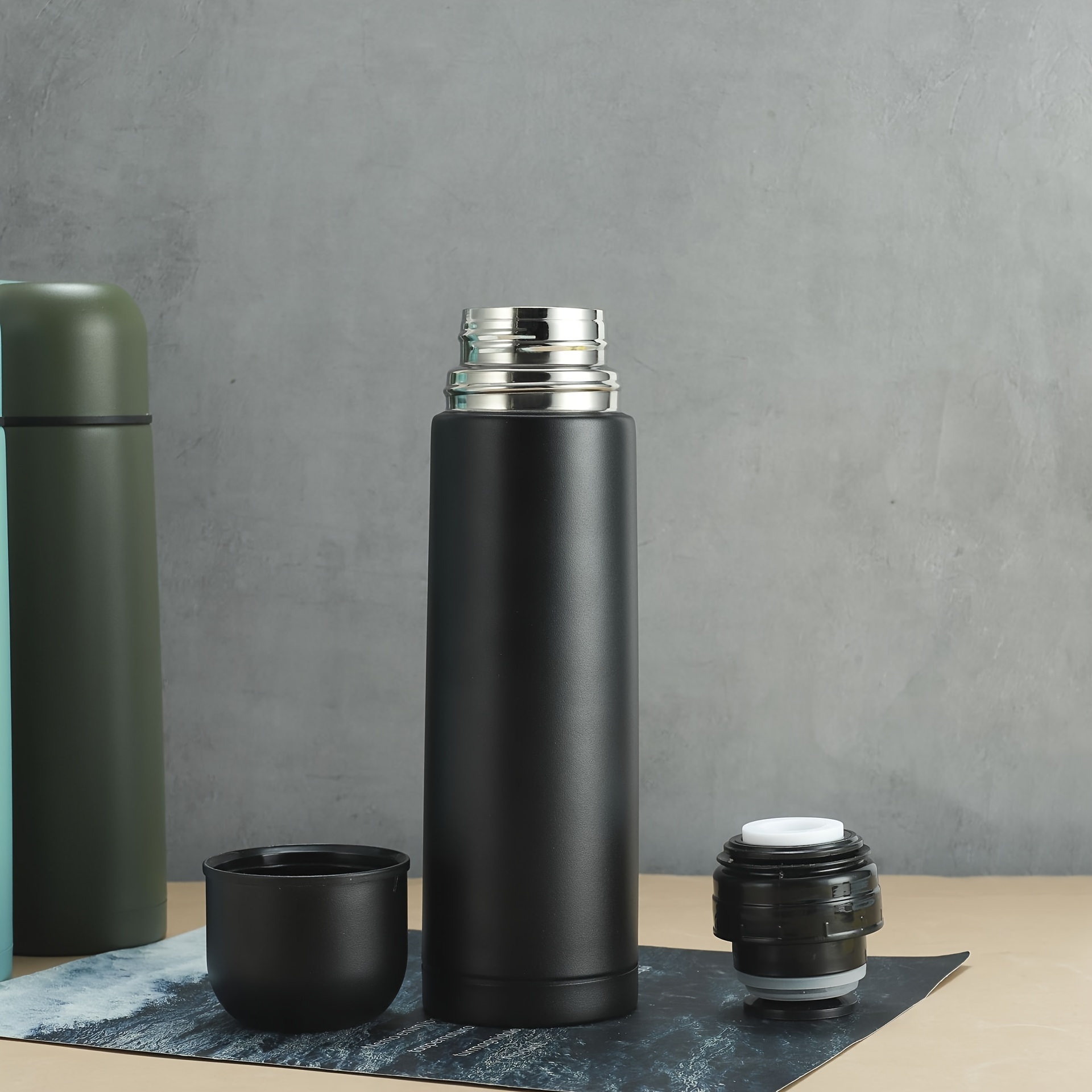Stainless Steel Vacuum Flask Vacuum Insulated Water Bottle With Cup Lid For  Coffee Hot Drink And Cold Drink Water - Temu