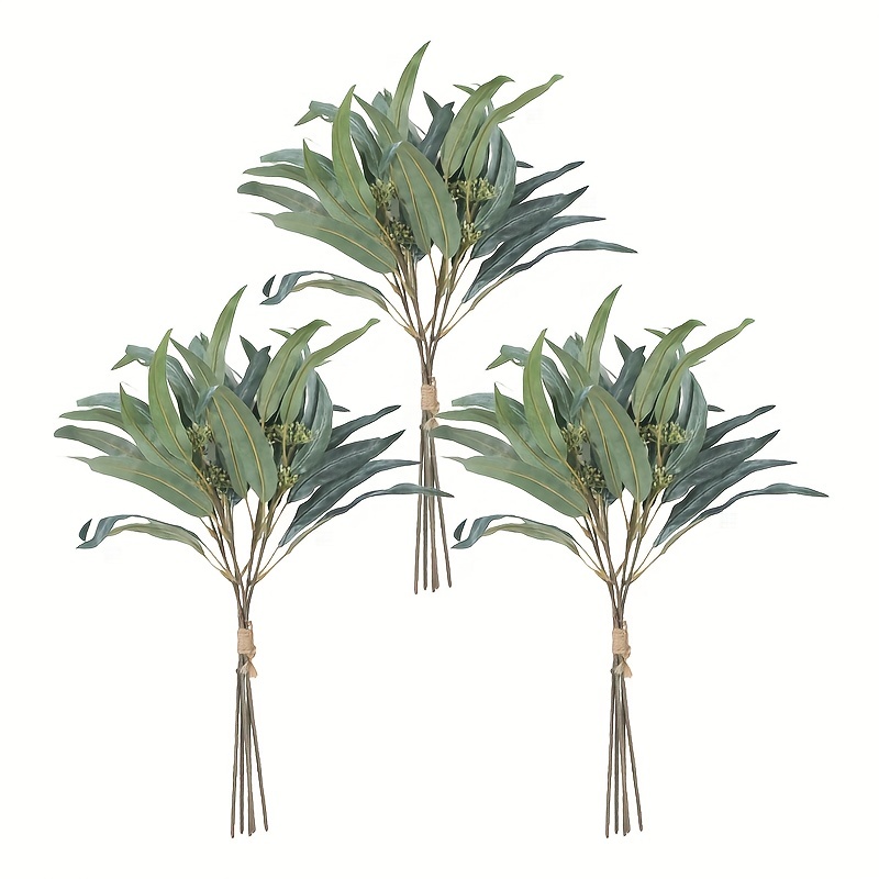 Artificial Eucalyptus Leaves Fall Flowers Leaf Greenery - Temu