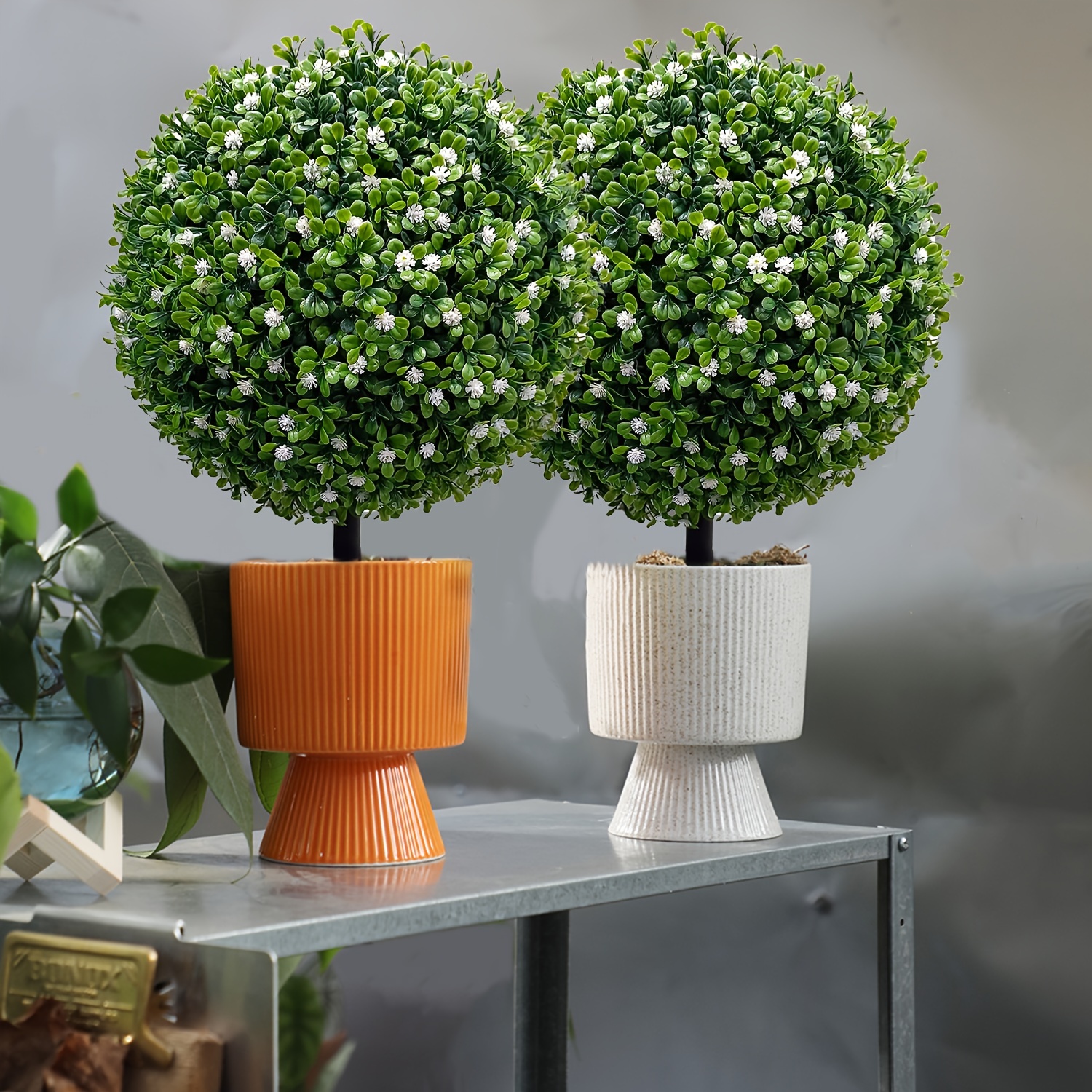 1pc Hanging Topiary Ball Boxwood Topiary Ball Artificial Topiary Plant  Decorative Balls For Wedding Decor Indoor Outdoor Backyard Balcony Garden  Decor Artifical Flower Uv Resistant Fake Plants Faux Plastic Floral Greenery  Shrubs