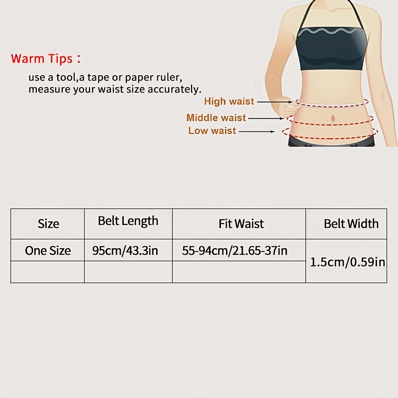 Women Belt Elastic Elegant Decorative 94cm Pant Waist Tightener