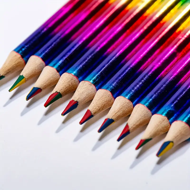 Rainbow Pencils Drawing Crayons Kawaii Colored Pencil Set - Temu