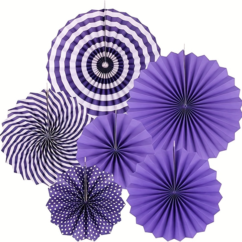 Hanging Purple Paper Fans Decoration Wedding Birthday Party - Temu