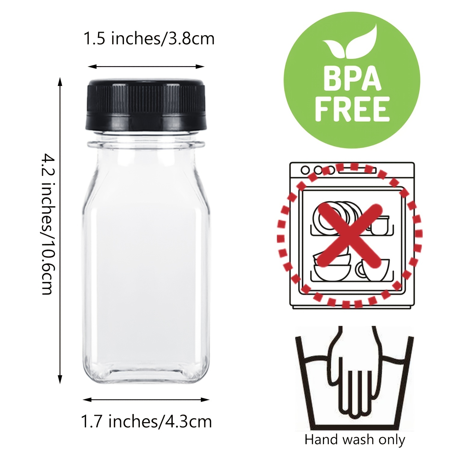 8oz Reusable Juice Bottles Mini Plastic Juice Bottles With - Temu