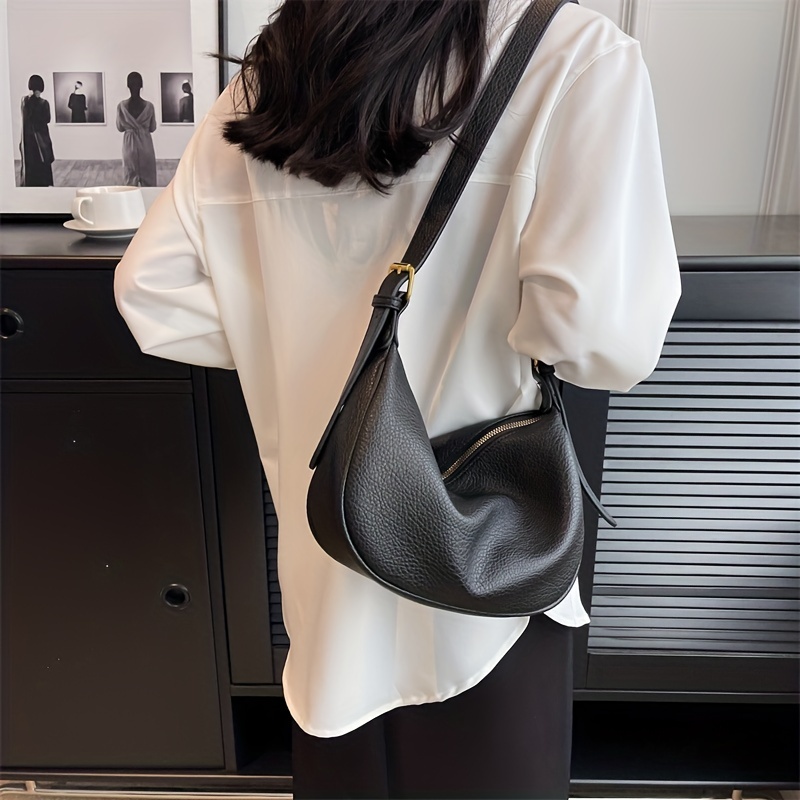 Trendy Casual Hobo Shoulder Bag, Zipper Crossbody Bag, Minimalist Women's  Shoulder Purse - Temu