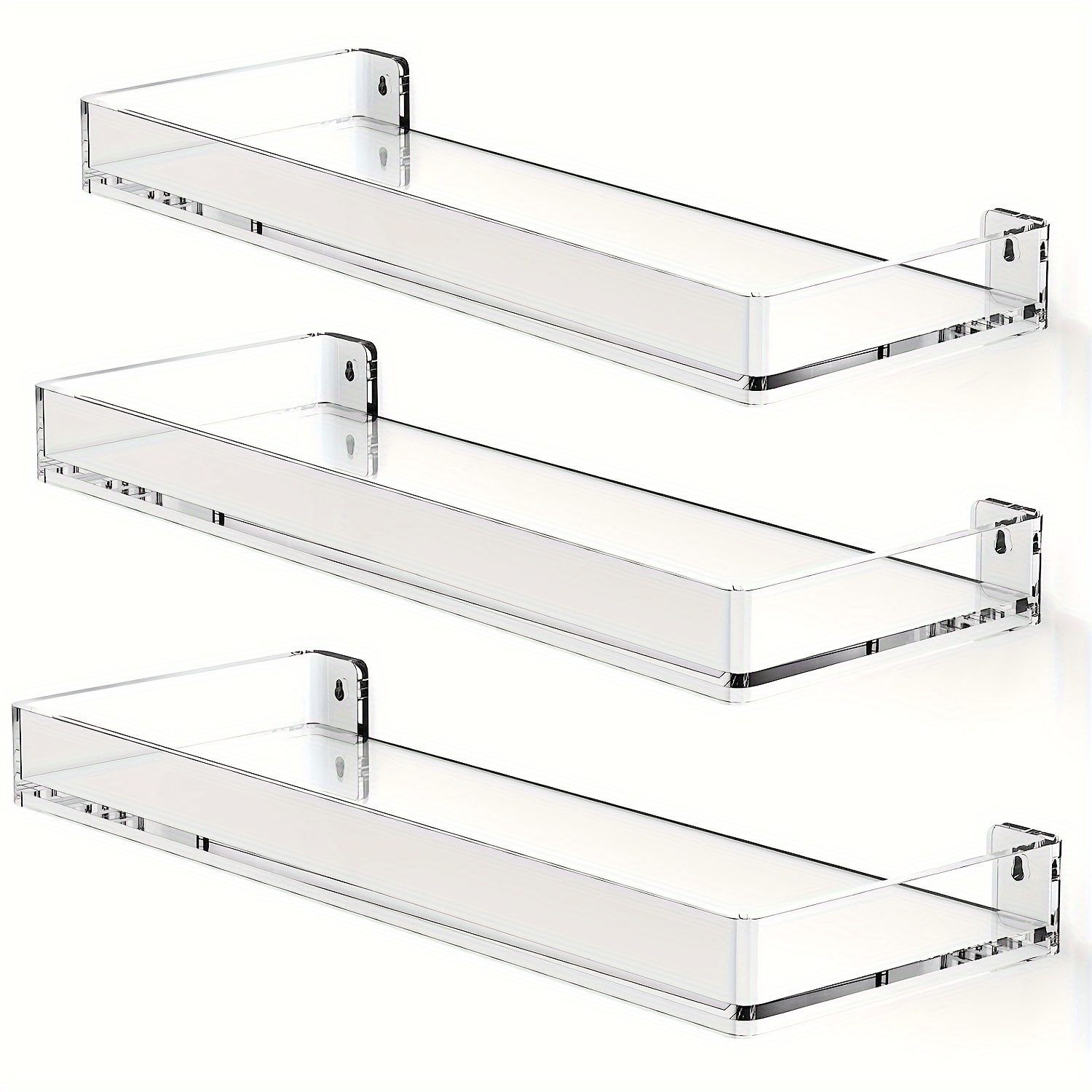 Small Floating Shelves 3 Pieces Acrylic Small Wall Shelf With 6