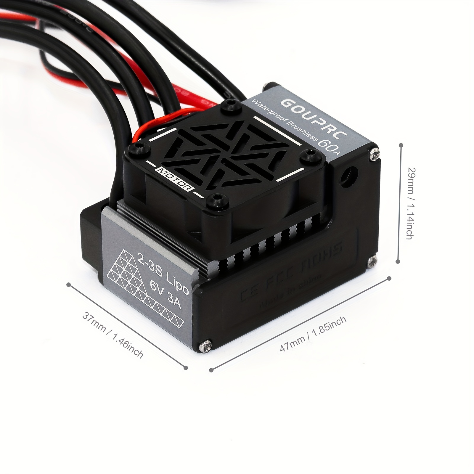 Gouprc 60a Metal Brushless Esc Waterproof Dustproof Perfectly Fit 1 10 Rc  Car - Toys & Games - Temu