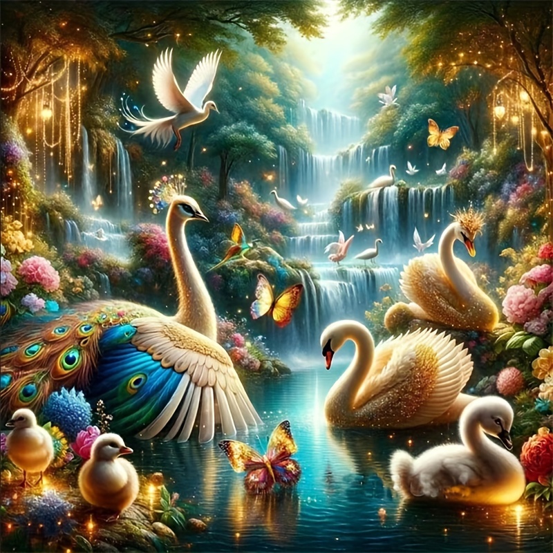 Diy 5d Diamond Painting Set Swan Diamond Art Animal Full - Temu Chile