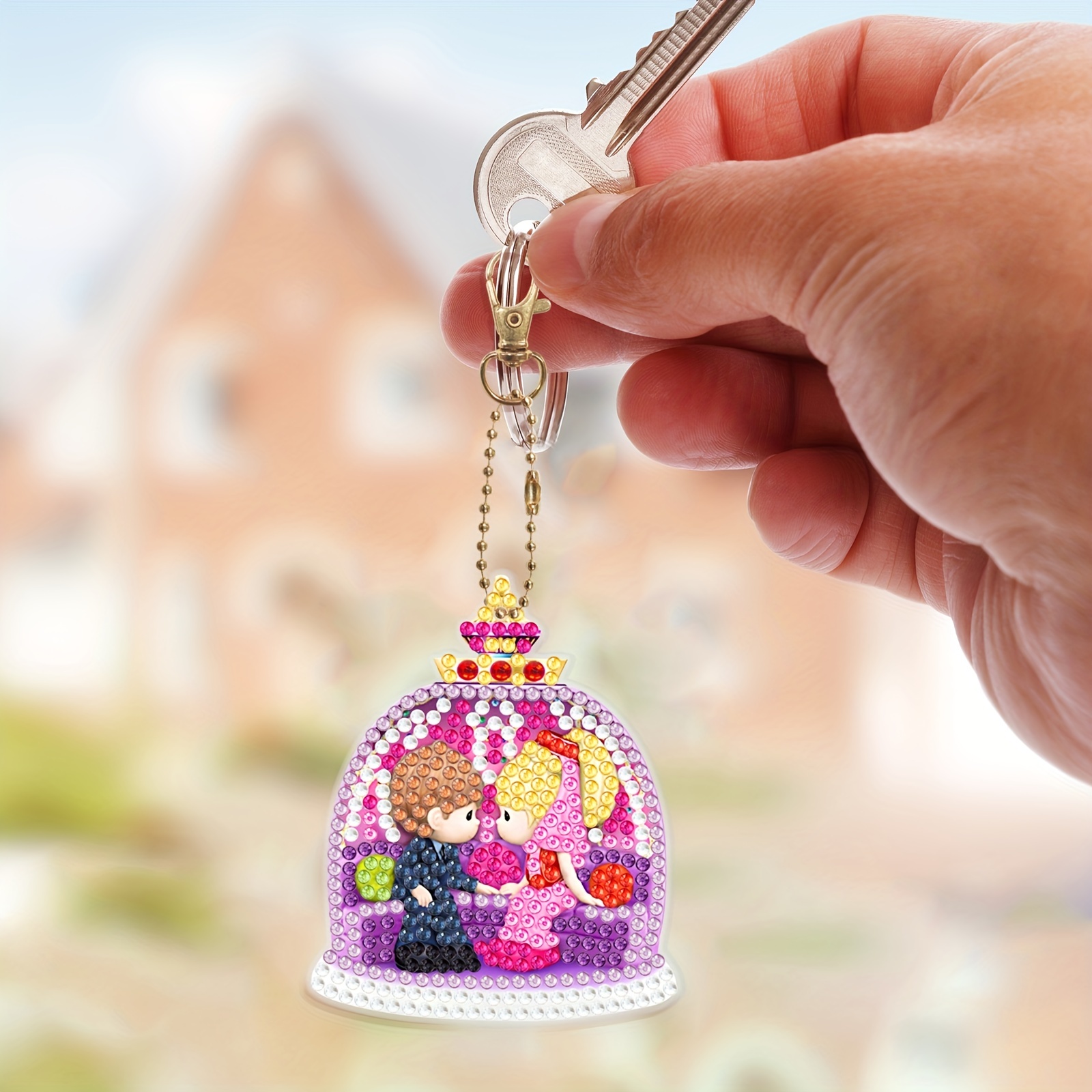 Value Pack 20pcs Easter Diamond Painting Keychain Kit With Tools