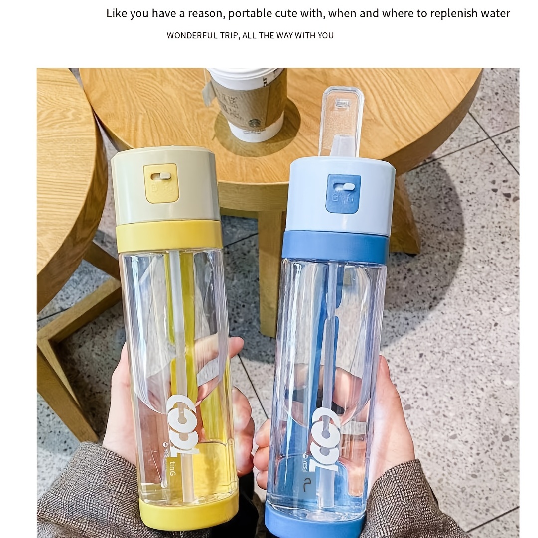 350ML Plastic Outdoor Sport My Water Bottle Children Straw Space