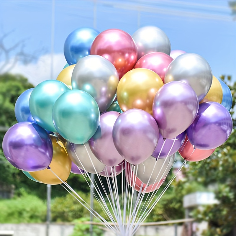

10pcs Blue ,golden ,rose Golden, ,purple Silvery Metal Balloon Birthday Party Decorative (please Don't Fill It With Too Much Gas)