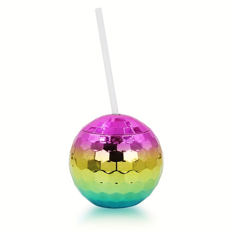 Disco Ball Tumbler With Lid and Straw