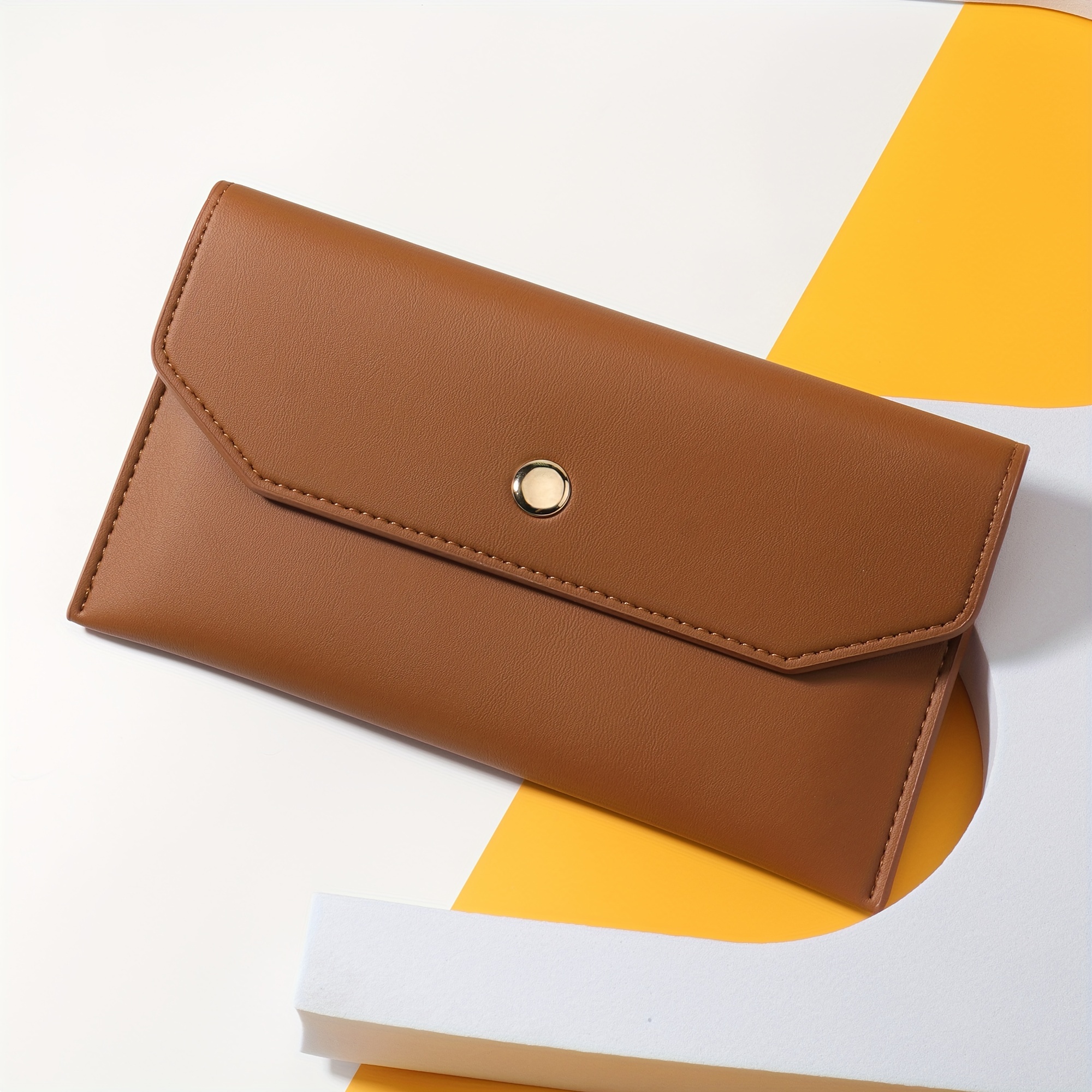 Haofy Slim Leather Minimalist Wallet - Credit Card Holder With Coin Pocket, Brown, Men & Women