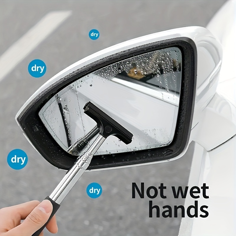 1 Piece Car Rearview Mirror Wiper, Stainless Steel Retractable