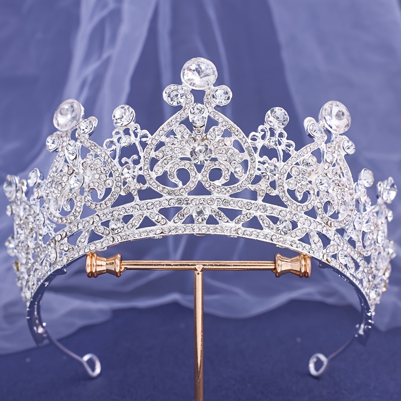 Corona da sposa oro argento colore strass cristallo diadema regina