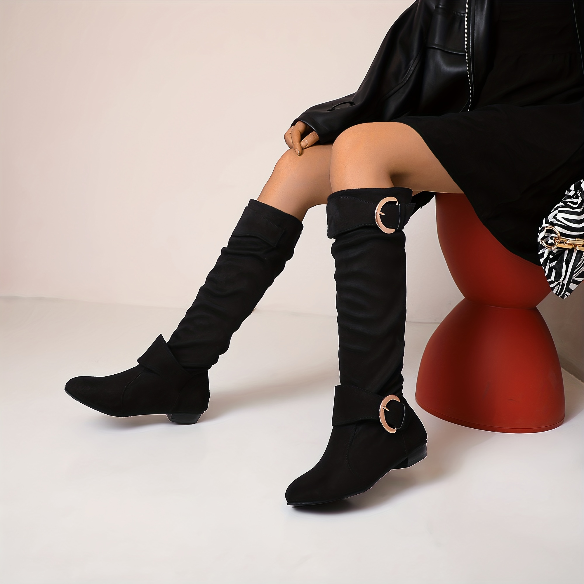 Slouchy Knee High Flat Boots