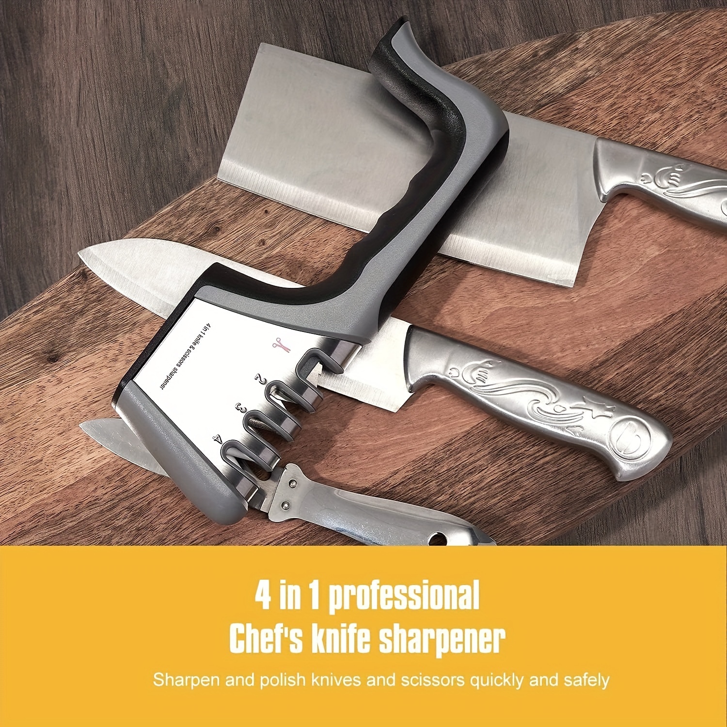 4 in 1 Knife Sharpener Original Premium Polish Blades Best - Temu