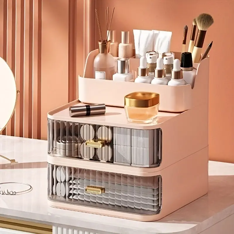 Makeup Supplies Storage Box With Drawer Dustproof Jewelry - Temu