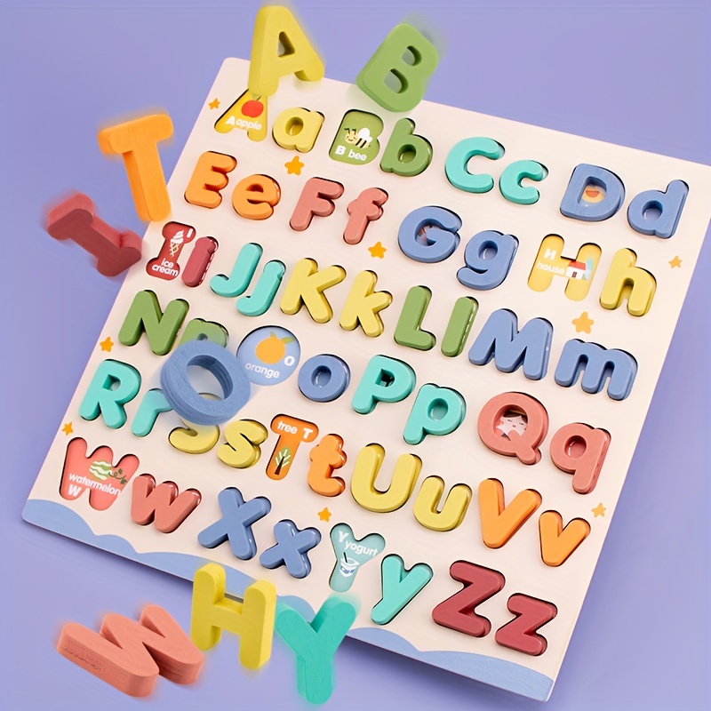 Puzzles en bois pour tout-petits 2 packs Enfants Jouets éducatifs Jouets  d'apprentissage Puzzles préscolaires Lettres Alphabet Numéro Pour 1 2 3 4 5 ans  Garçon Fille Tout-petit Enfant