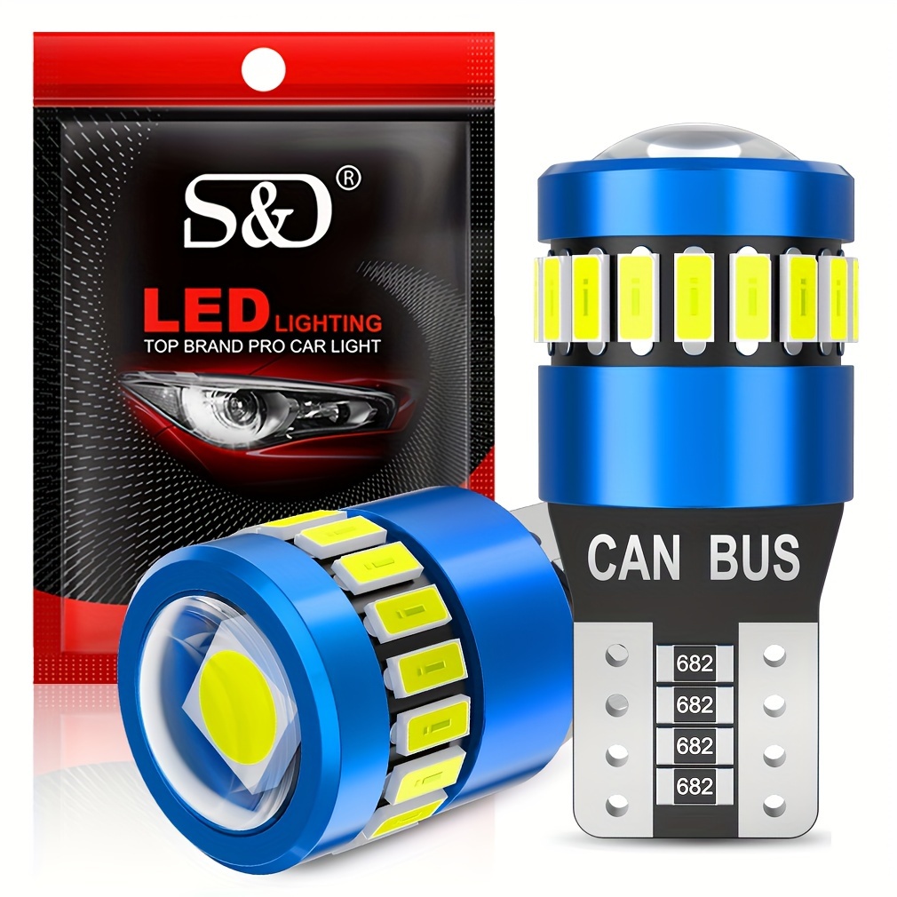 Bombilla LED para coche W5W T10 6 SMD 5630 LENTE SUPER CAN BUS