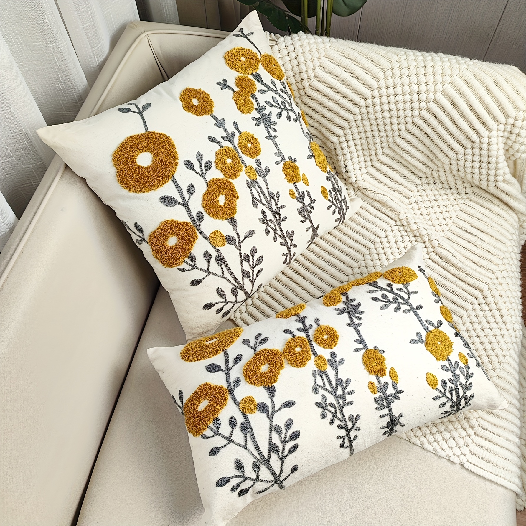 Boho Farmhouse Floral Printed Outdoor Pillow Covers For Patio, Garden, And  Home Decor - - Includes Pillow Insert - Temu