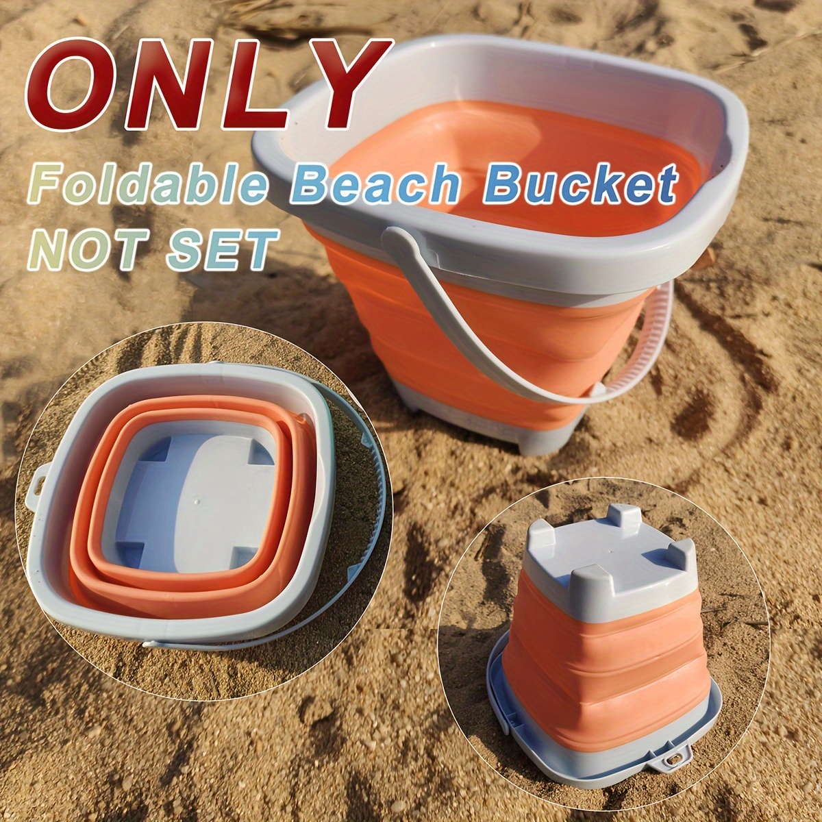 Beach Toys Sand Toys Set for Kids, Collapsible Sand Bucket and